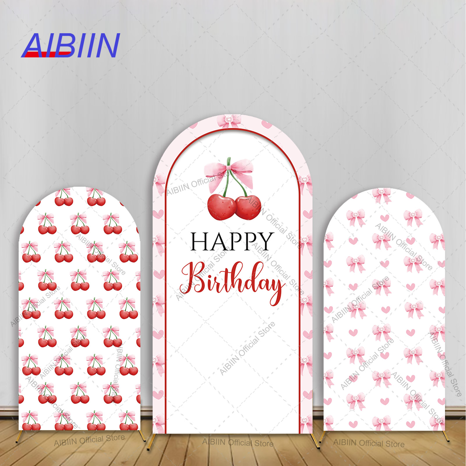 Baby Food For 1 Year Old - Girl Cherry Happy Birthday Arch Backdrop
