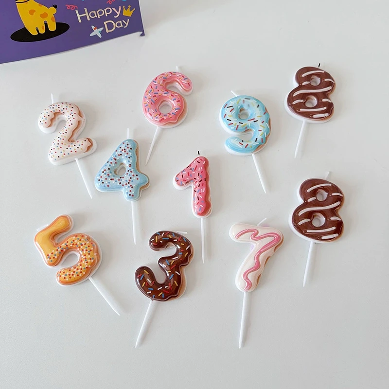Sweet Donut Number Candle 0-9  - Baby Food Recipes review and price