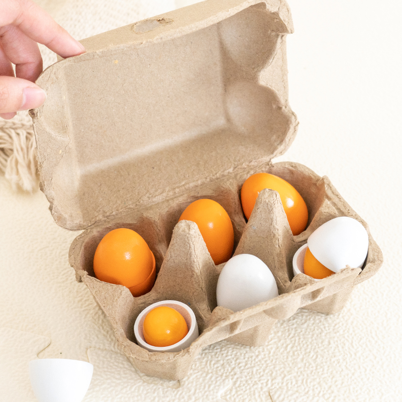 6pcs Wooden Eggs Toy Egg Kitch - Baby Food Under 1 Year review and price